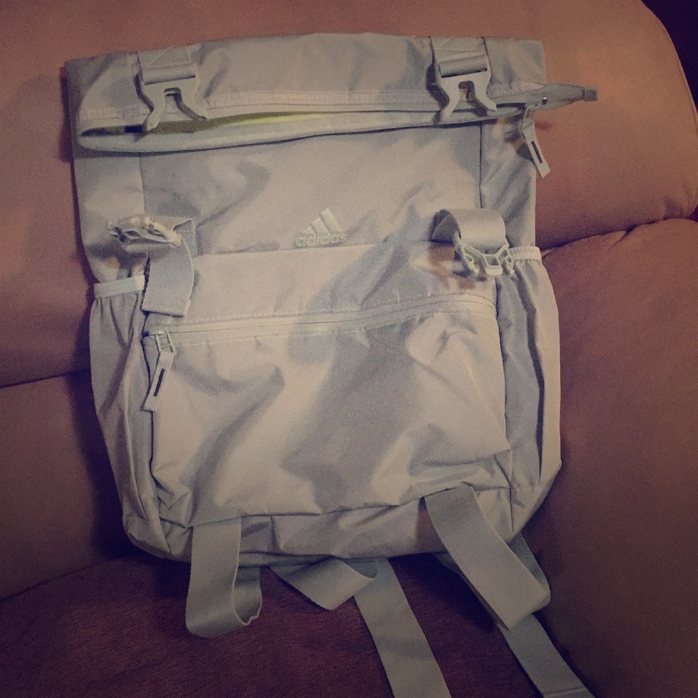 Mint green lined neon green ADIDAS nylon backpack